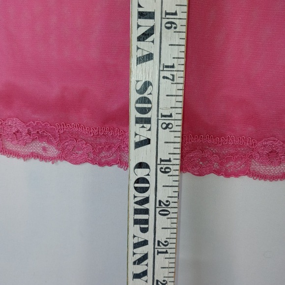 Victoria's Secret Pink Lace Trim Sheer Babydoll Chemise Lingerie Size M - Picture 7 of 8